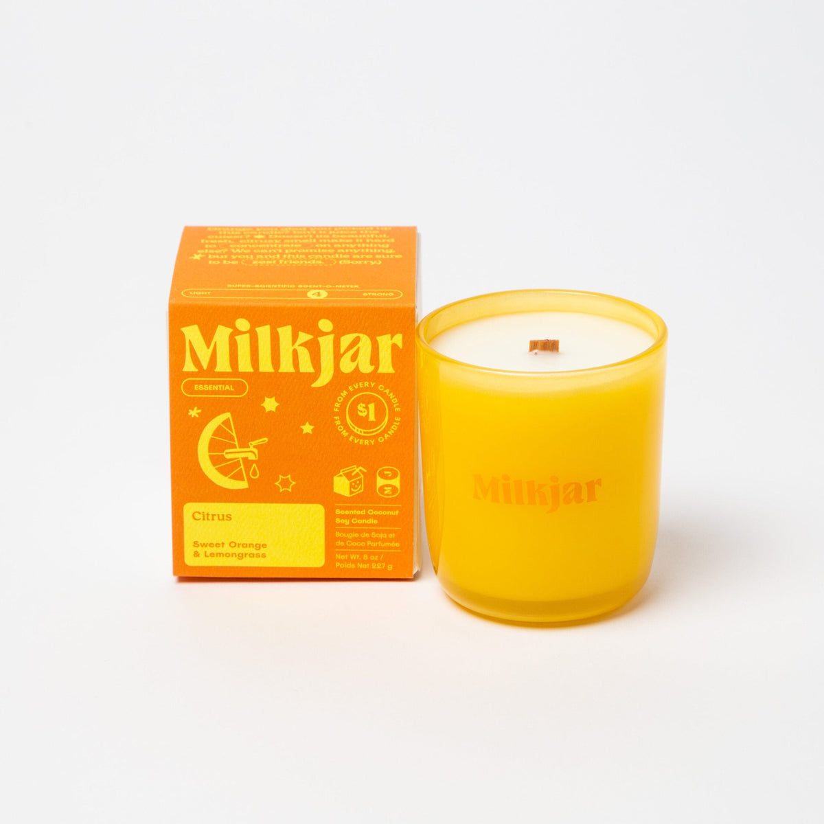 Milk Jar Candle Co. Citrus Essential Oil Candle – Sweet Orange & Lemongrass