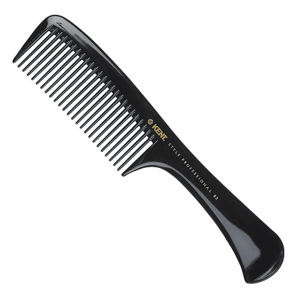Kent Handled Rake Comb 220mm Hard Rubber for Thick Hair