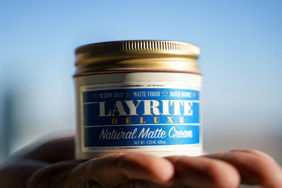 Layrite Natural Matte Cream available at Denim & Smith Barbershops