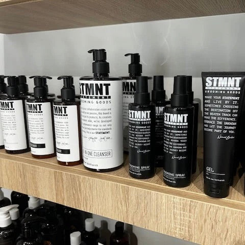Professional men's hair products at Denim & Smith Barbershops Calgary
