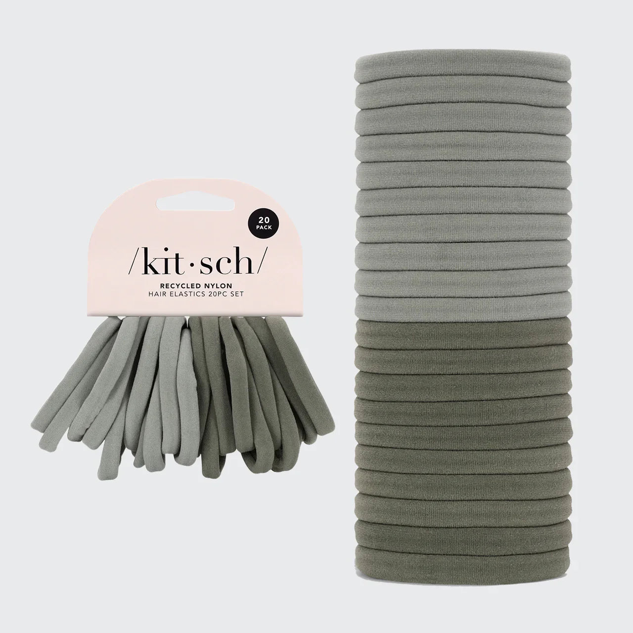Eco-Friendly Nylon Hair Elastics - Eucalyptus