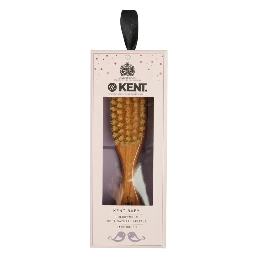 Kent BA10 Cherrywood Baby Brush - Soft White Natural Bristle