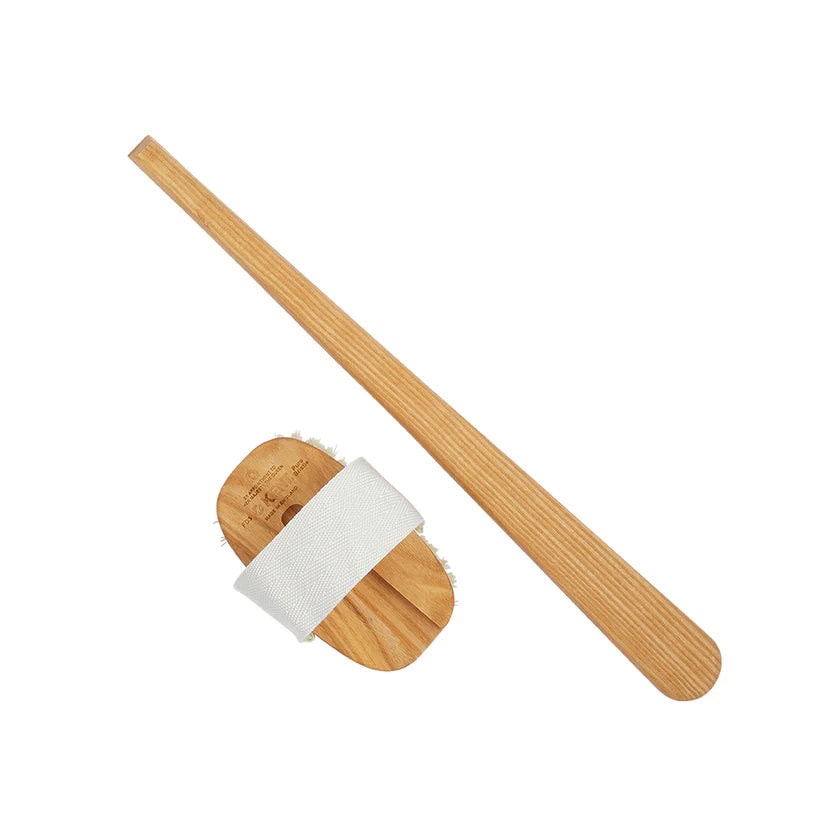 Luxury Ash Pure White Bristle Bath Brush with Detachable Head by Kent