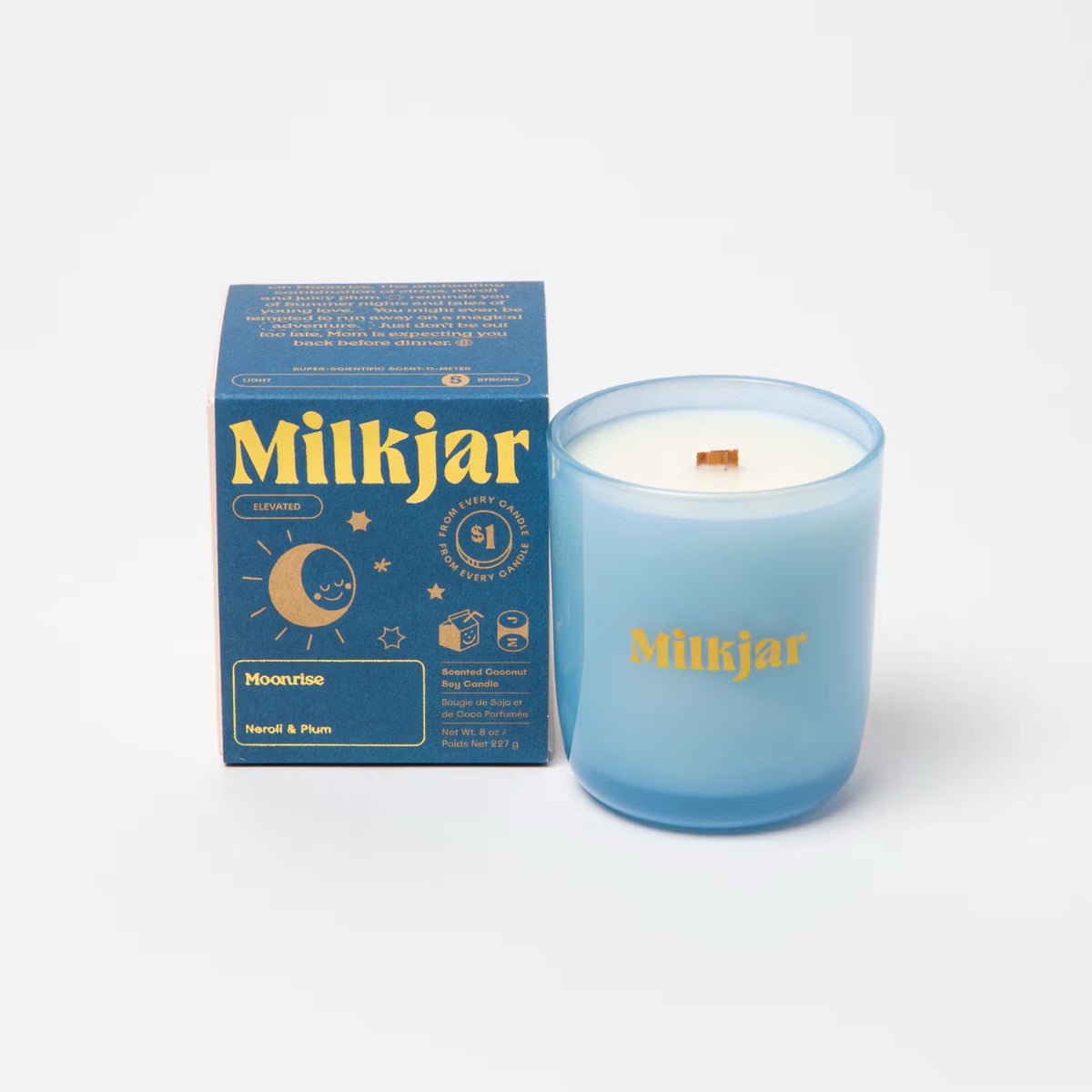 milk jar CANDLE CO. Moonrise Essential Oil Candle – 8oz
