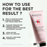 Kérastase hair product with usage instructions on a white background