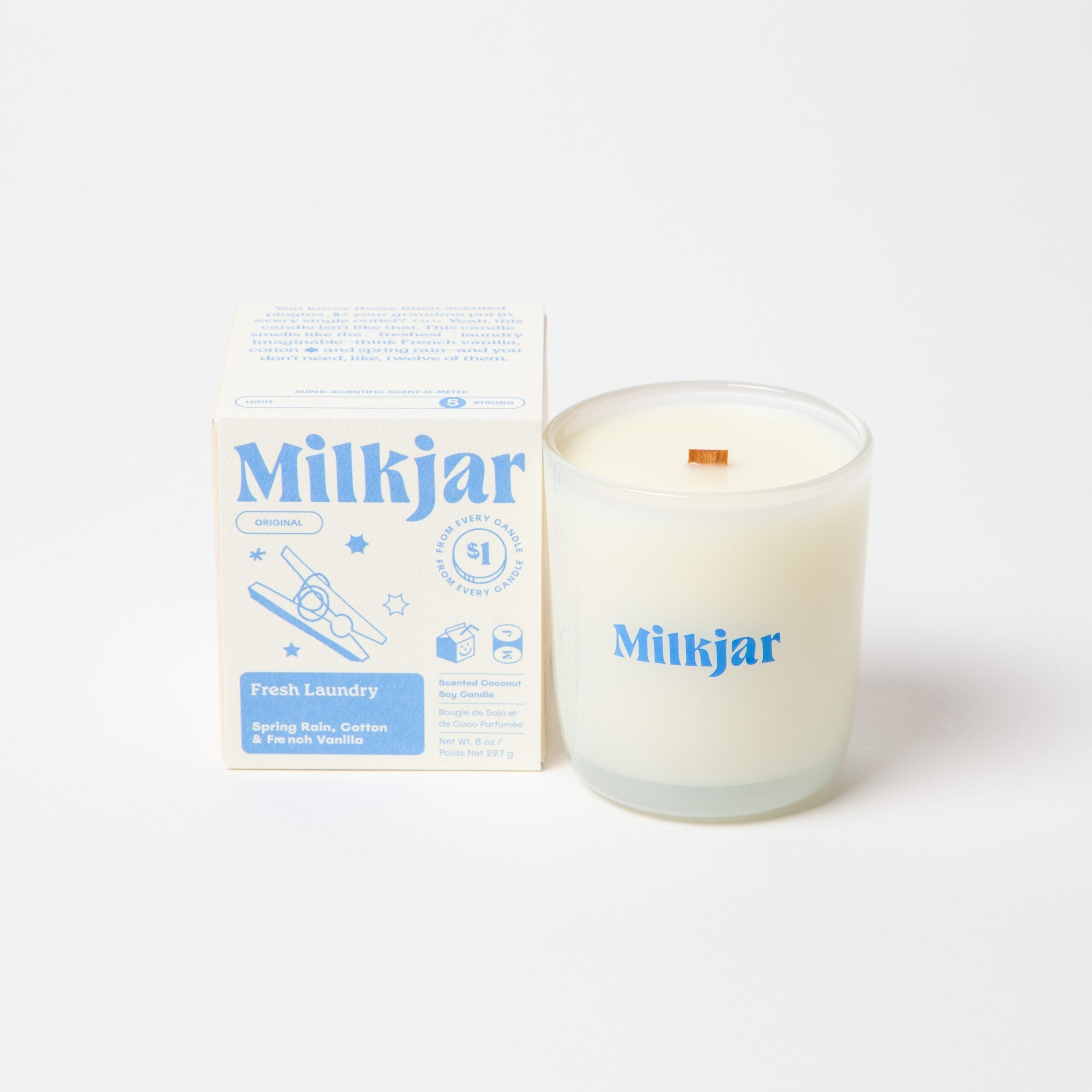 FRESH LAUNDRY 8oz CANDLE by MILK JAR CANDLE CO.