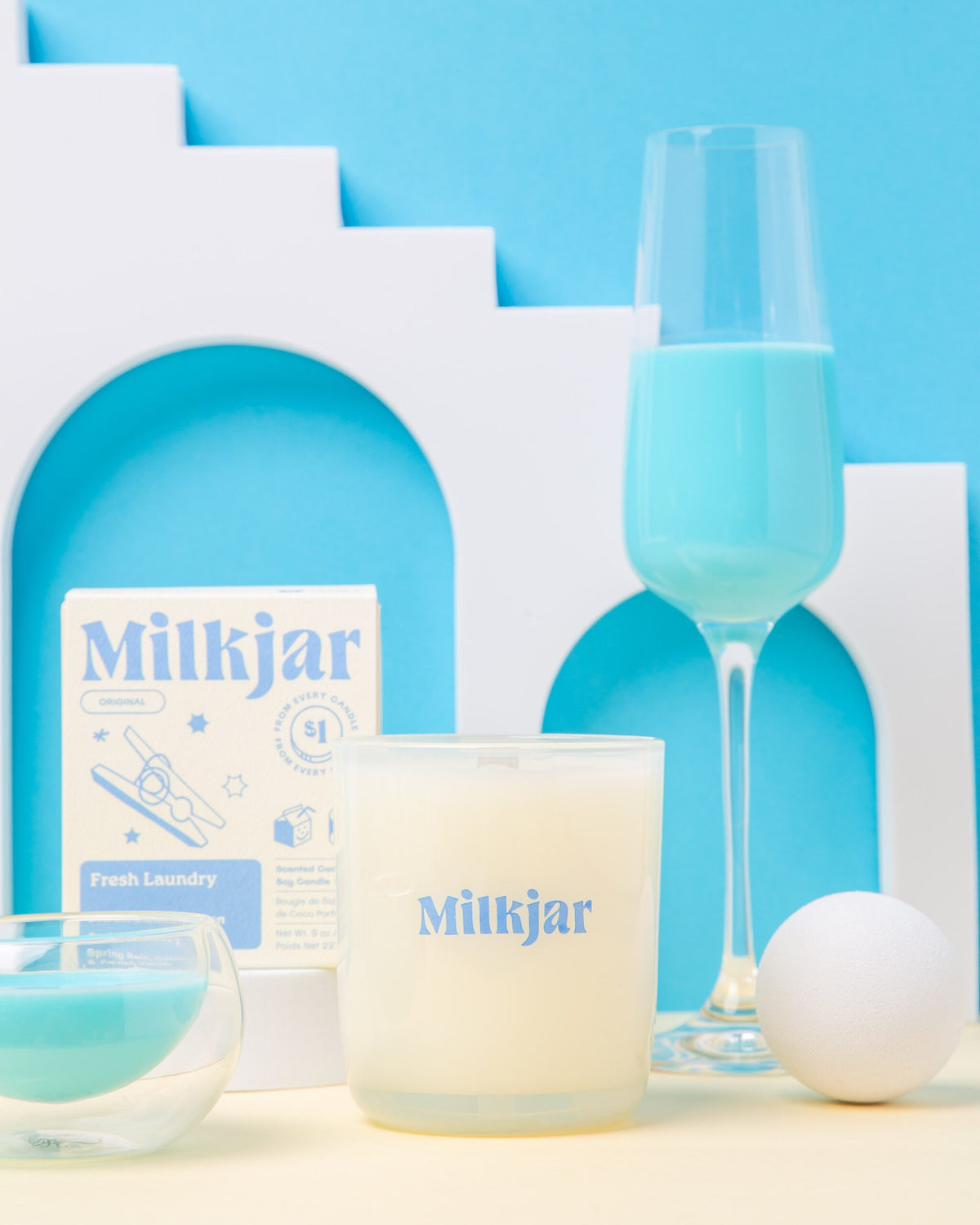 Milk Jar Candle Co. Fresh Laundry Candle - Spring Rain & Vanilla
