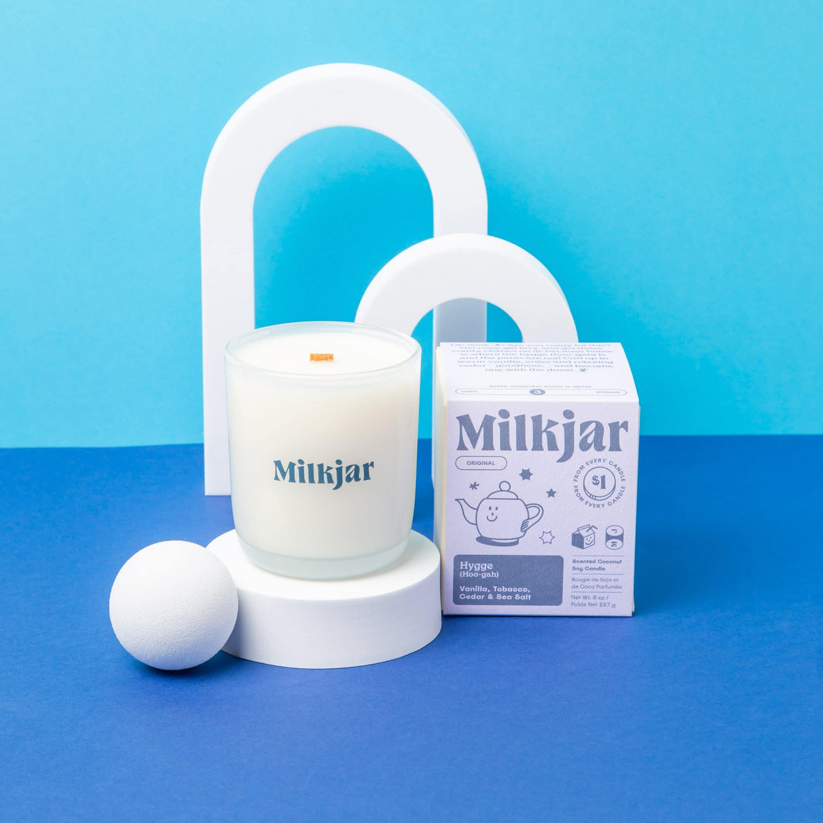 Milk Jar Candle Co. Hygge Candle Vanilla, Tobacco, Cedar & Sea Salt