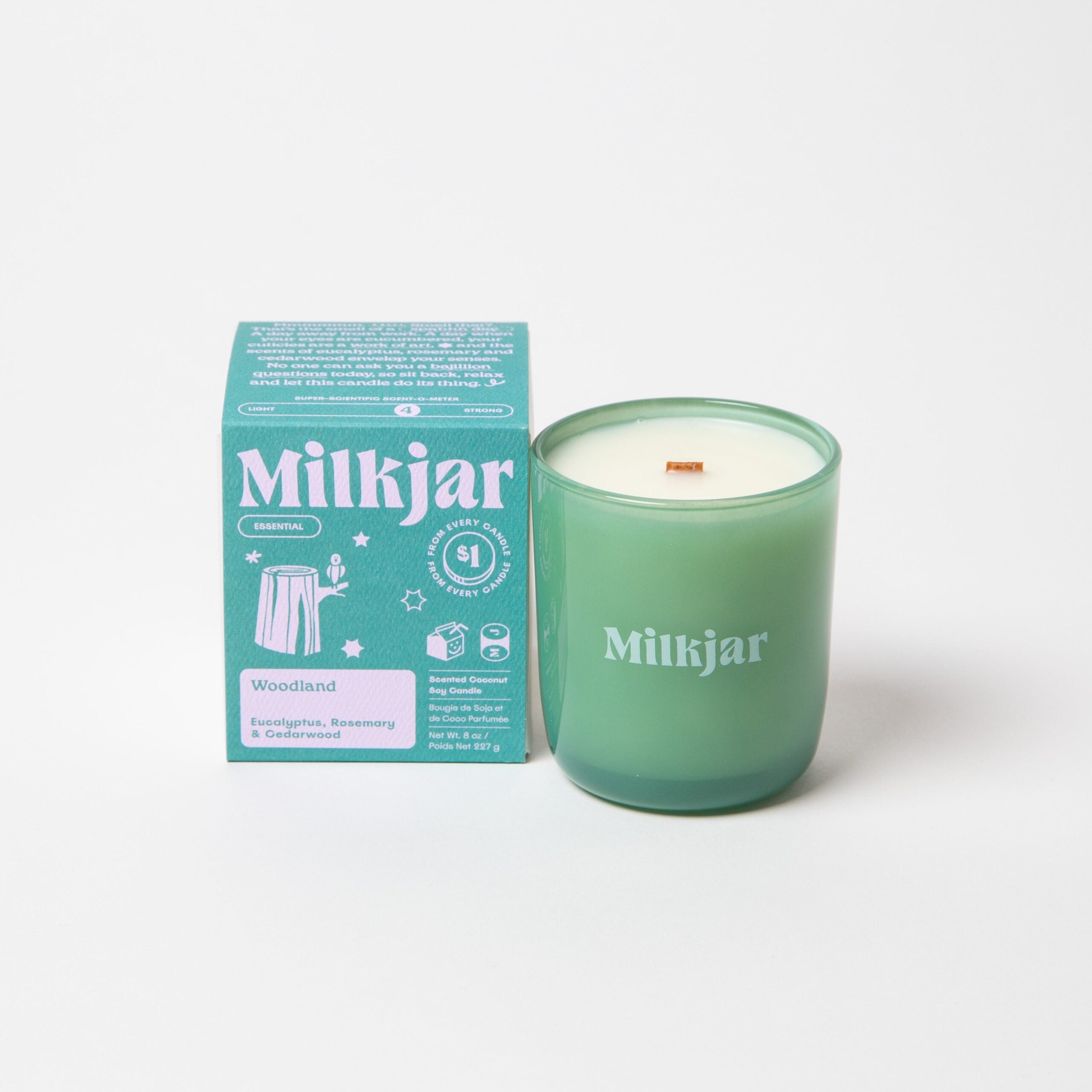 WOODLAND ESSENTIAL OIL 8oz CANDLE by MILK JAR CANDLE CO.