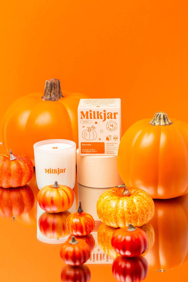 Milk Jar Candle Co. Harvest 8oz Candle Orange, Clove & Pumpkin Spice