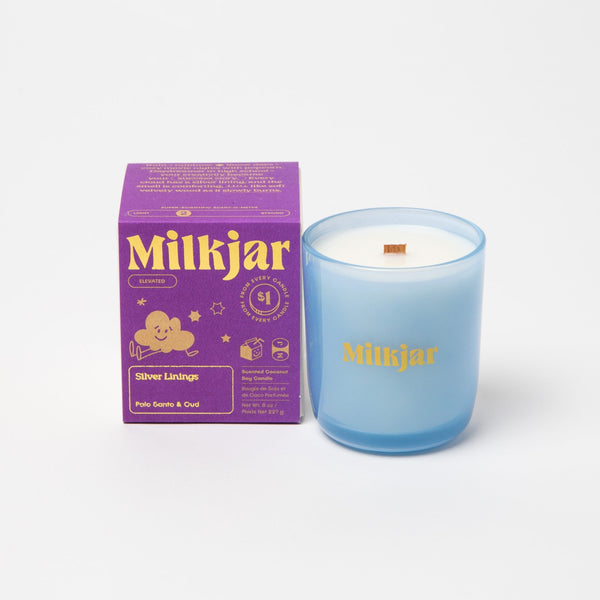 milk jar CANDLE CO. Silver Linings Essential Oil Candle – 8oz
