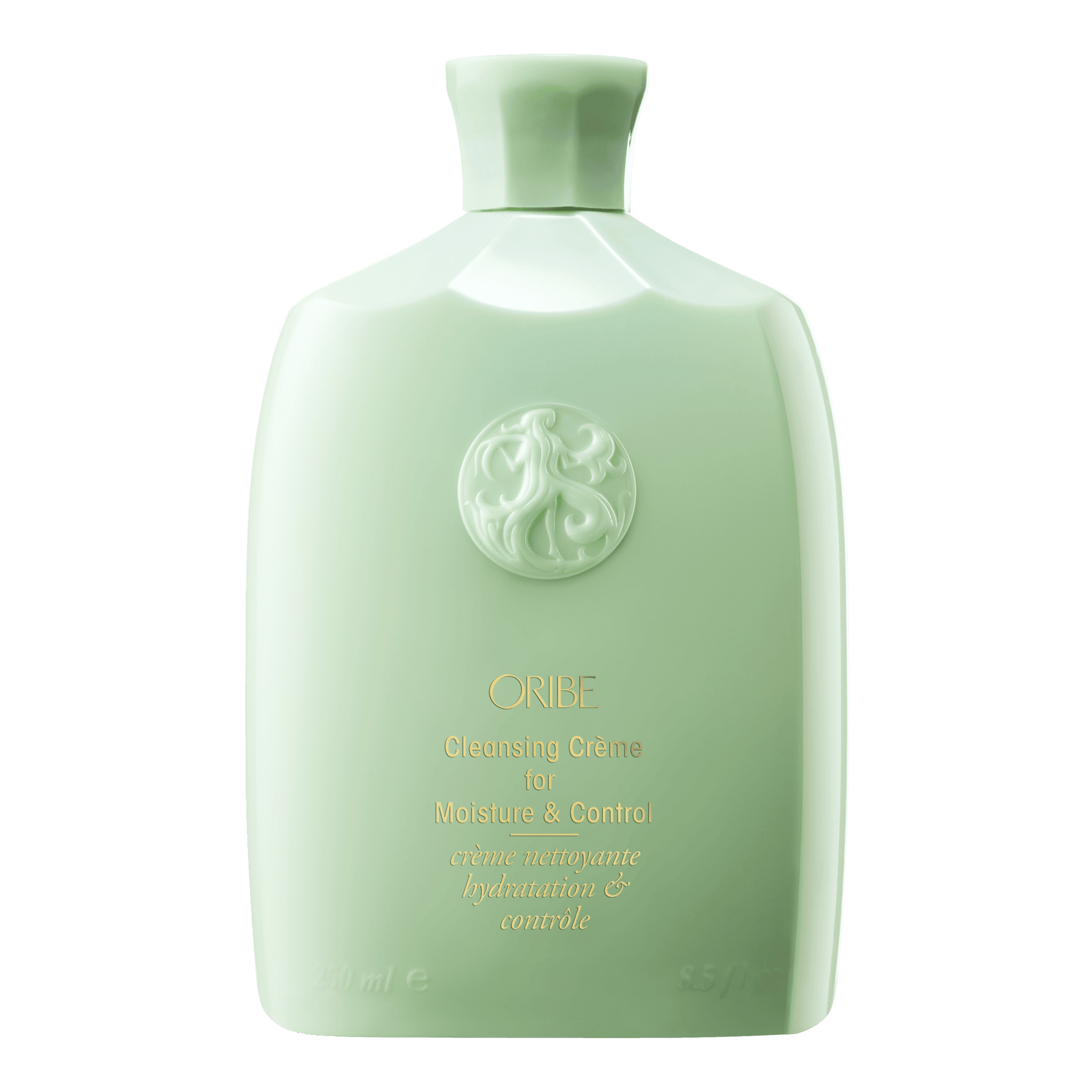 Oribe Cleaner Creme & Moisture Control in a Pistachio green bottle