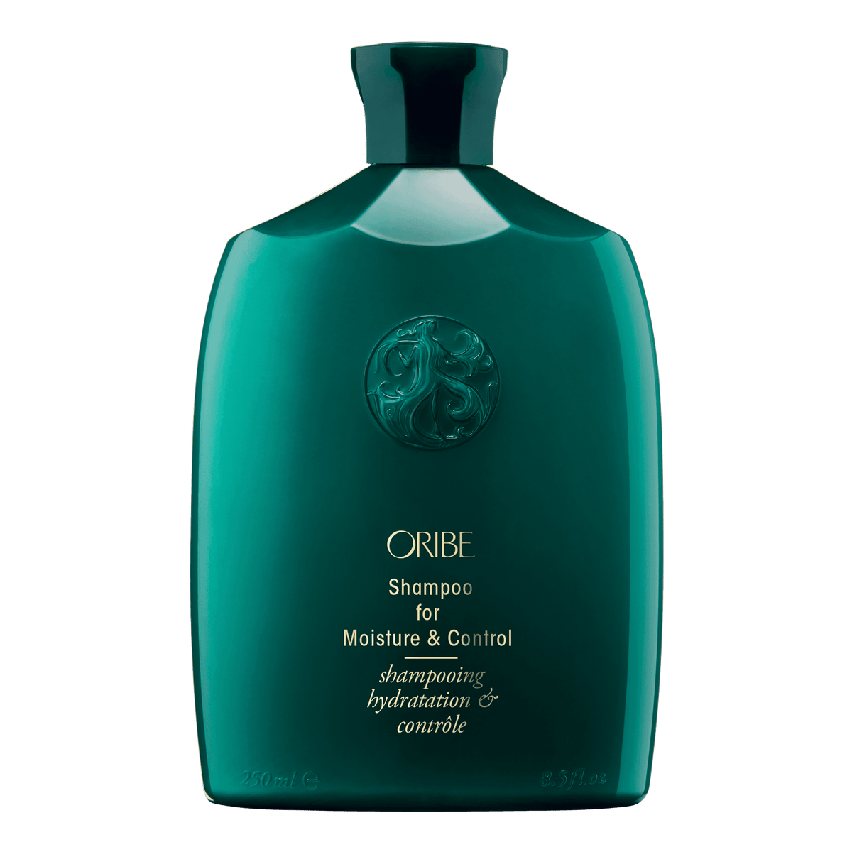 Oribe Shampoo for Moisture Control in a dark green bottle