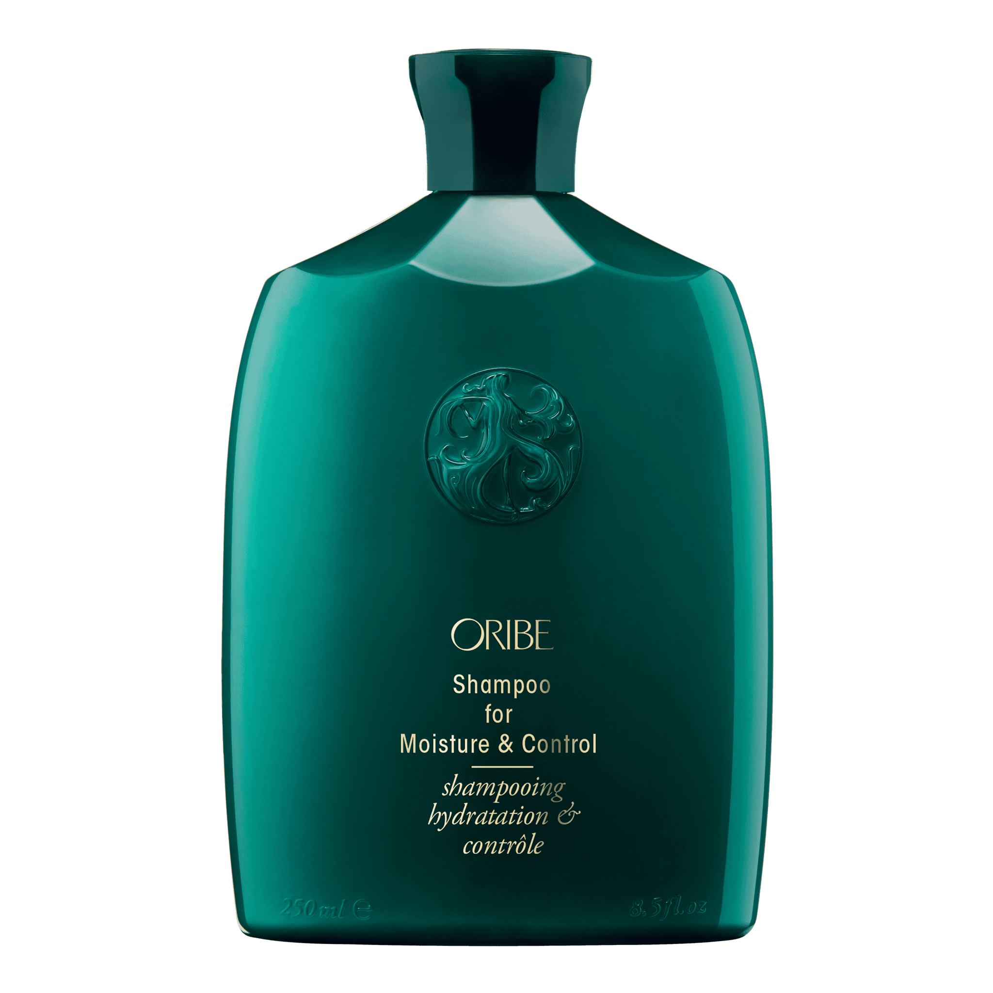 Oribe Shampoo for Moisture Control in a dark green bottle