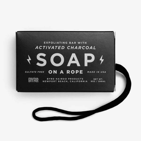 Exfoliating Charcoal Soap on a Rope by Byrd