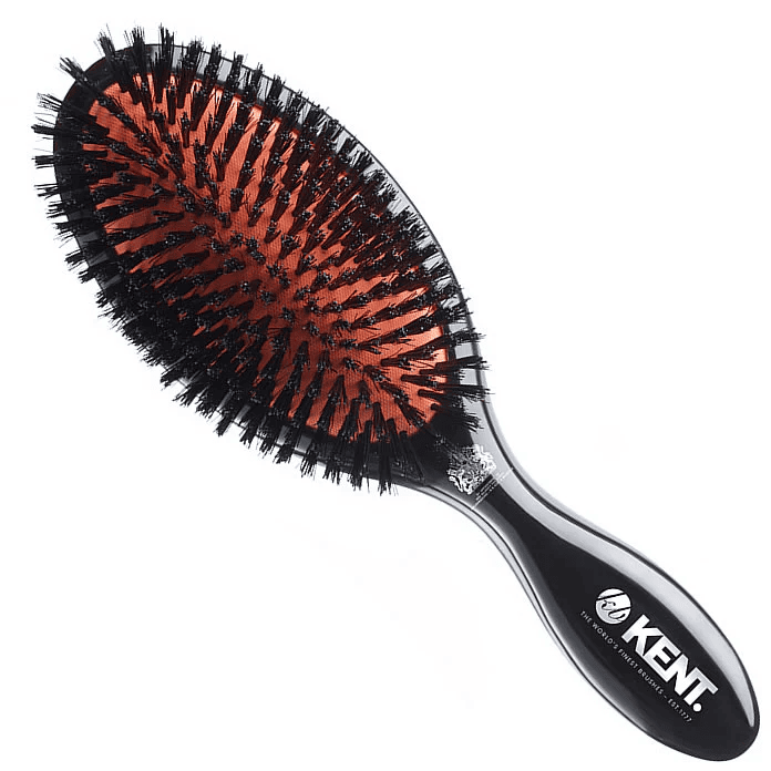 Kent Classic Shine Large Pure Black Bristle Hairbrush